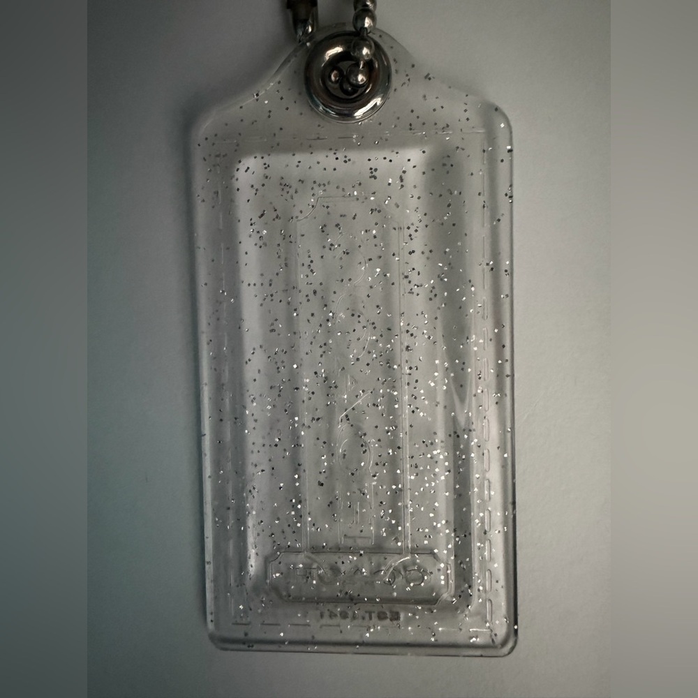 Vintage Coach Poppy Clear with Silver Sparkle HangTag/Purse Charm - Picture 3 of 3
